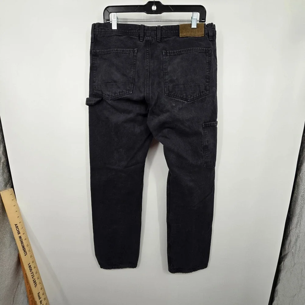 Todd Snyder Double Knee Pants Men 33x32 Black Flannel Lined Carpenter Workwear